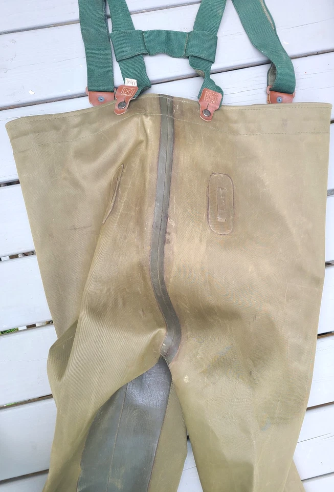 Vtg Orvis fly fishing A-87 boot leg waders w wool felt sole, size 11R - Image 3 of 4