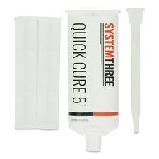 SYSTEM THREE RESINS 1000K90 Quick Cure 5 Epoxy Adhesive, 50mL Cartridge