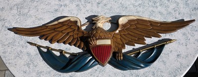 1966 USA Sexton Cast Aluminum Bald Eagle & Shield Wall Plaque 