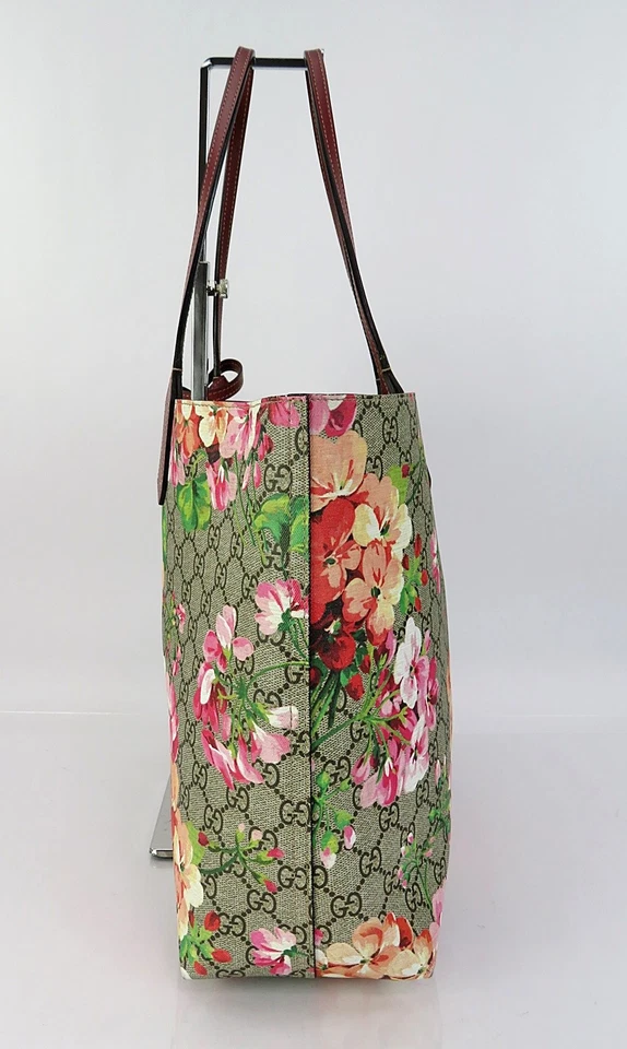 Auténtico Bolso de Mano GUCCI Blooms Flor Roja GG Lona PVC Reversible #61992 Foto 4 de 4