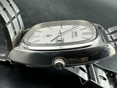 Seiko Grand Quartz Men's Silver Dial Day Date Eng/Kanji 34mm