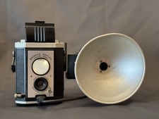 Vintage Brownie Reflex Synchro Model Camera Eastman Kodak USA w/ Flash UNTESTED