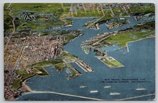 Los Angeles California CA San Pedro Wilmington Harbor Cargo Ship Postcard