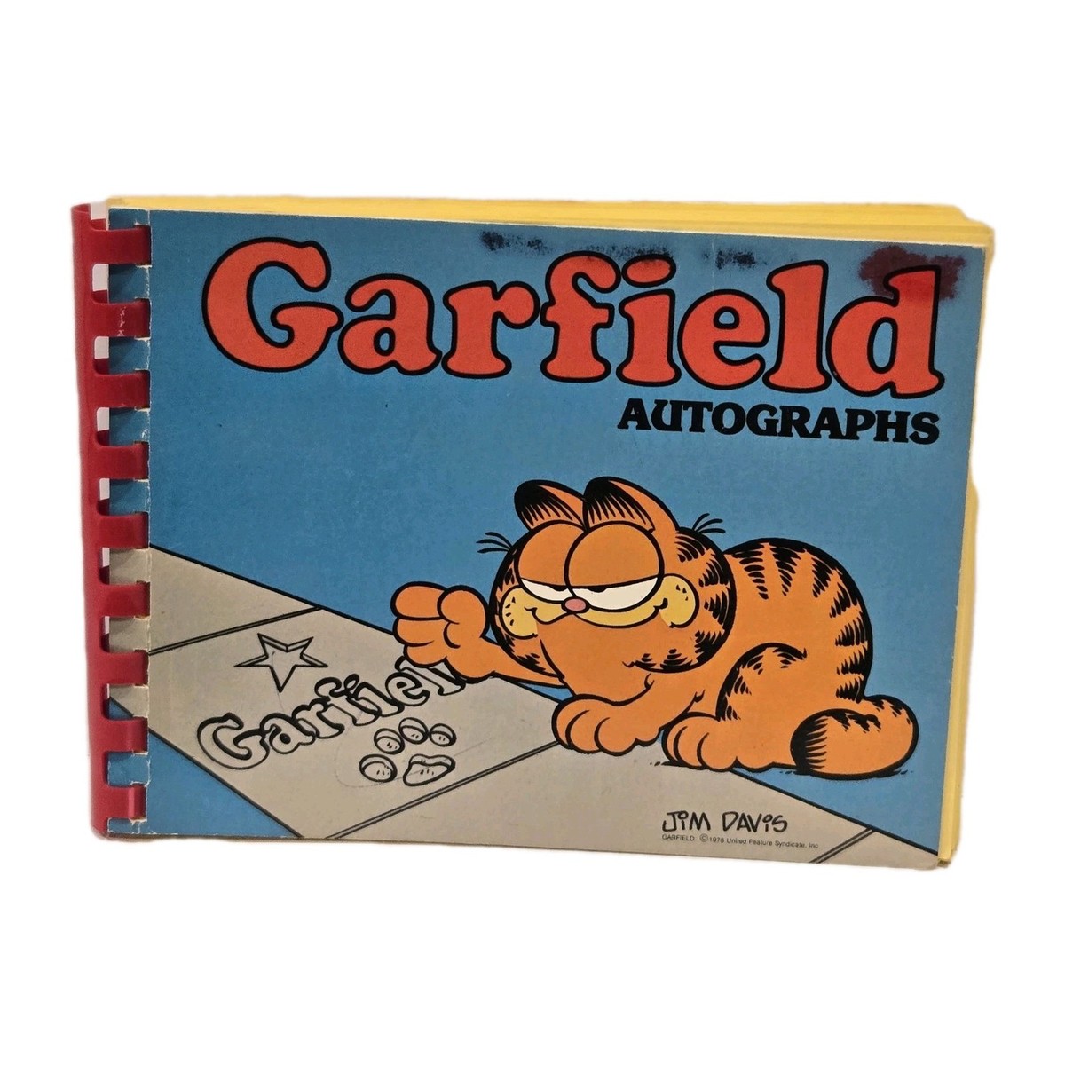Vintage 1978 Garfield Autograph Book Unused Yellow Pages Jim Davis