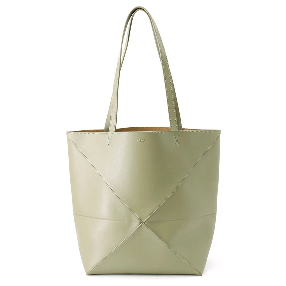 Loewe — LOEWE Puzzle Fold Tote Bag Leather Moss Green A657G50X01