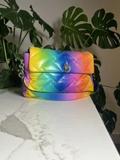 Kurt Geiger London Rainbow Quilted Leather Shoulder Bag Crossbody Chain