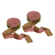 2 Roll 1.2"x3 Yard Velvet Ribbon Handmade Frayed Edge Vintage Ribbon Cinnamon