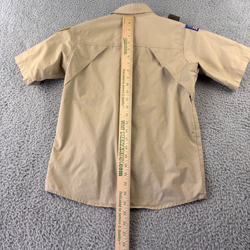 Boy Scouts of America BSA Youth Shirt Tan Large Vented Microfiber Sewn Patches - Picture 6 of 8