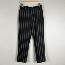 French Dressing Jeans Womens 8 Petite Green Blue Striped Bohemian Boho Hippie