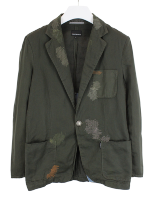 Calvin Klein Jeans Blazer Men Large Single Breasted Unlined Linen