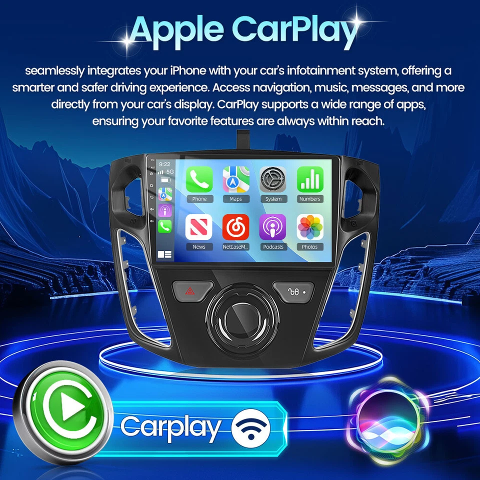 Android 15 авто Apple Carplay автомобильное стерео радио для Ford Focus 2012-2018 GPS навигатор - Изображение 4 из 4
