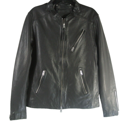 NEW/missing hood ALLSAINTS Men's Harwood Hooded Leather Jacket