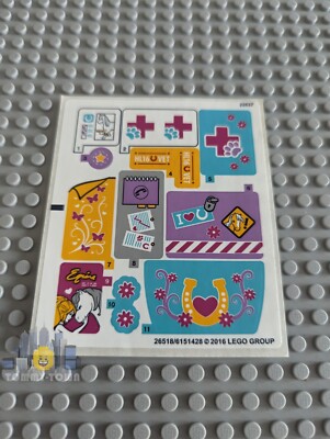 Lego Friends STICKER SHEET ONLY for Lego set 41125 Horse Vet Trailer  Brand New