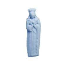 Feve Ancienne plate Moyet Perrin Roi Biscuit Bleu Mat