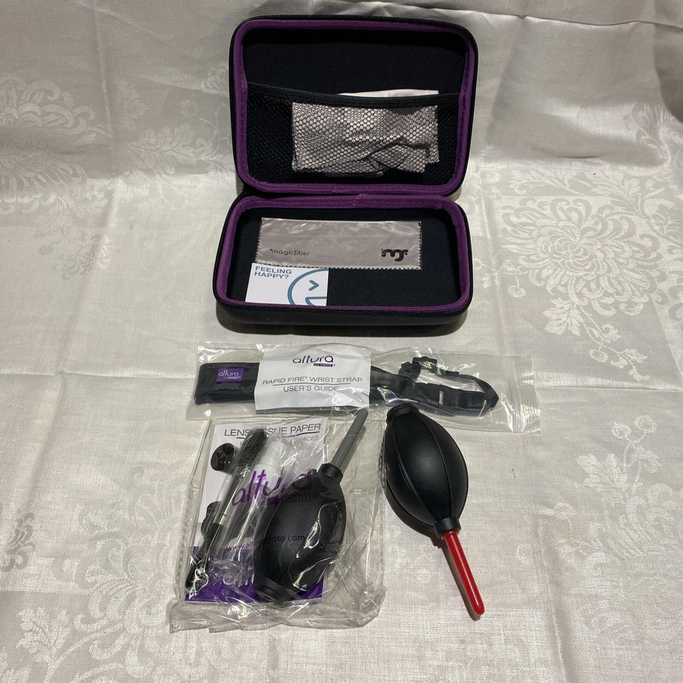 Pacote de acessórios para câmera fotográfica Altura tripé pequeno, kit de limpeza de lentes - Imagem 4 de 4