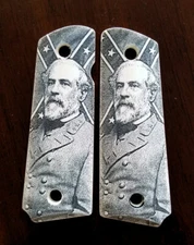1911 full size custom engraved ivory grips General Lee Confederate Hero