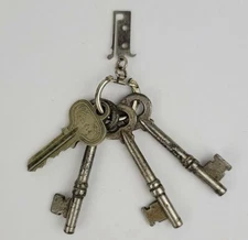 x4 Vintage Made in Russwin USA Double Dragon Key #R21614 Antique Brass Keys