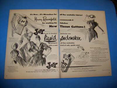 Procter & Gamble's Joy Liquid Sudsmaker Magazine Print Ad 1951