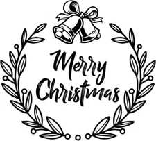 Merry Christmas with Bells Christmas Stamp, Christmas Tree Custom Self Inking