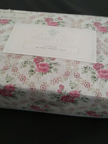 Shabby Chic by Rachel Ashwell 6pc White Multicolor Floral Print Queen Sheet Set - Picture 2 of 8