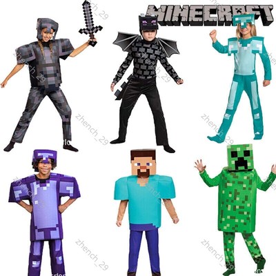 Kinder Karneval Charakter Kostüm Minecraft Spiel Party Fancy Dress Kostüm 2025@