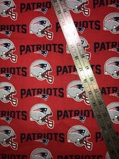 NFL New England Patriots Football Cotton Fabric 1/2 Yard 18 by 58" New