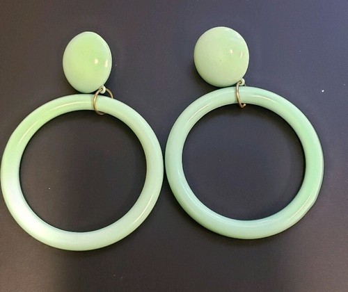 Vintage Teal Earrings - Picture 1 of 4