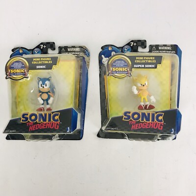 Lot Of 2 Super Sonic The Hedgehog Jazwares Mini Figures With Card Damaged Box