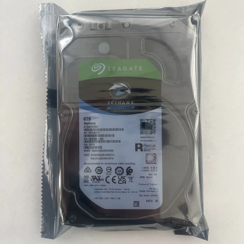Seagate ST6000VX001 SkyHawk 6TB 3.5" Internal Hard Drive Disk SATA 6.0Gb/s 256MB - Image 3 of 4