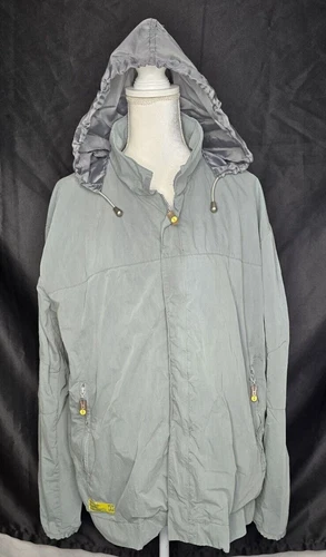 Planet Earth Jacket XL Skateboard Ski Net Lined Green Gray Hidden Hood Full Zip image 8