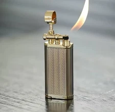Zinc Alloy Cigar Lighter With Tobacco Pipe Tamper Oblique Fire Butane Gas Light