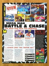 Mega Man: Battle & Chase 1997 PAGINA ANTEPRIMA Pubblicità/Poster Stampa Vintage Arte Ufficiale