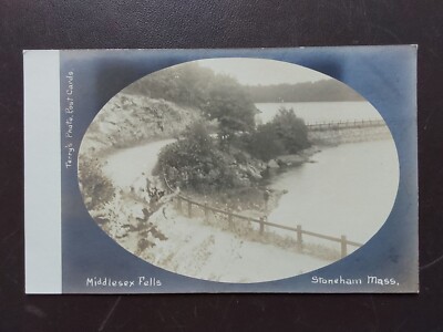 STONEHAM, MA *  MIDDLESEX FALLS ~ SPILLWAY *  VINTAGE  UNPOSTED UDB RPPC c 1906