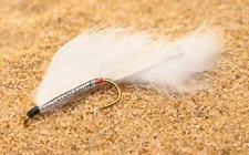 6ct White Zonker Streamer Flies - Mustad Signature Hooks