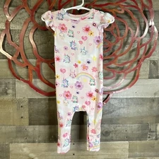Posh Peanut Fisher Price Baby Girls Bamboo Clothes SZ 9-12M Ruffle Romper
