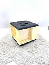 Vintage plastic cassette tape holder Blue white cassette tape display rack box