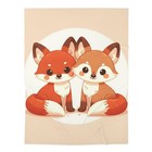 Baby Toddler Blanket Adorable Baby Foxes in Childlike Design 1, Gift 30x40