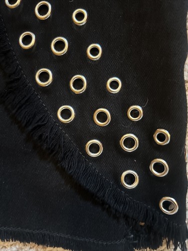 MISA BLACK JEANS Bell bottom Wide Leg Flare Rivets NWT SZ 25 $224 - Picture 3 of 6