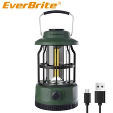 EverBrite LED Camping Lantern Stepless Dimming Switch USB C Rechargeable Lantern