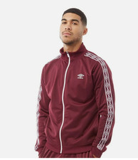 Umbro Sweatshirts Active Style Taped Full Zip Track Top Retro Jacket 2XL E4817