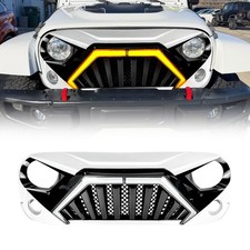 White Front Goliath Grille Wdrl Turn Signal For 2007-2018 Jeep Wrangler Jk Jku White Front Goliath Grille Wdrl Turn Signal For 2007-2018 Jeep Wrangler Jk Jku