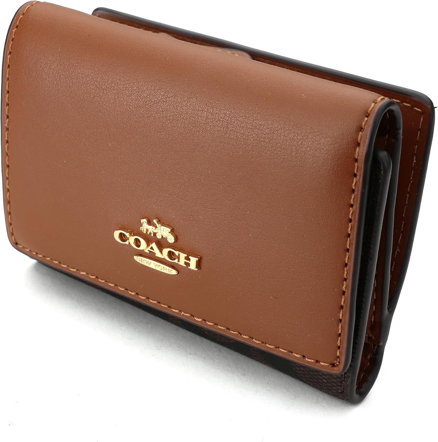 OUTLET Coach Outlet Tri-fold Wallet CM761 IMW6S Micro Wallet Brown image 4