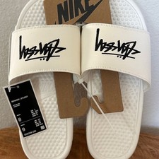Unisex Nike Cream/White Stussy Benassi Slide Sandals