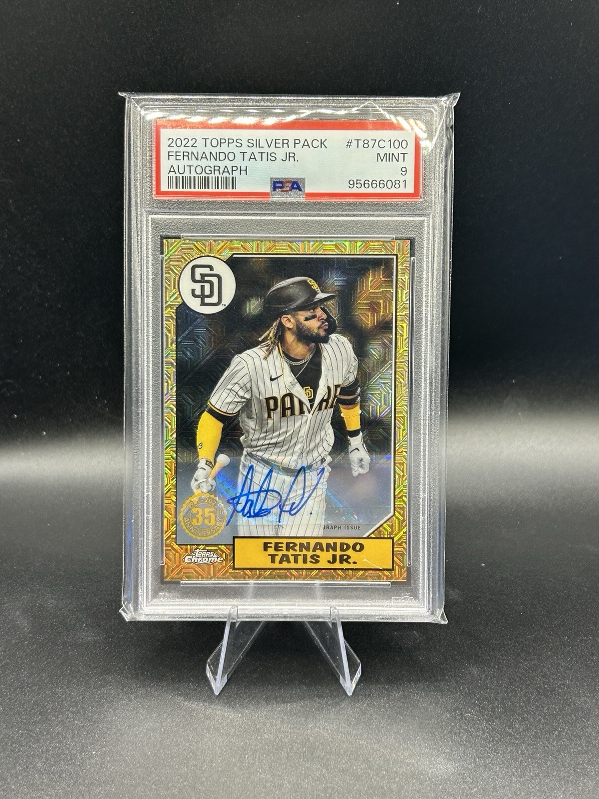 2022 TOPPS SILVER PACK FERNANDO TATIS JR. AUTO 3/15 #T87C100 PSA 9 SAN DIEGO