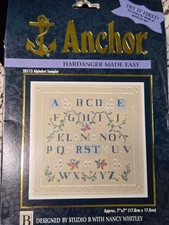 Anchor Hardanger Made Easy Counted Cross Stitch  #43093 Alphabet Sampler Kit NEW