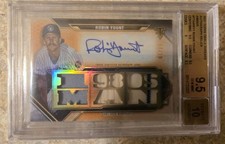 3337 Robin Yount 2021 Topps Triple Threads Amber Patch Auto /18 BGS 9.5/10