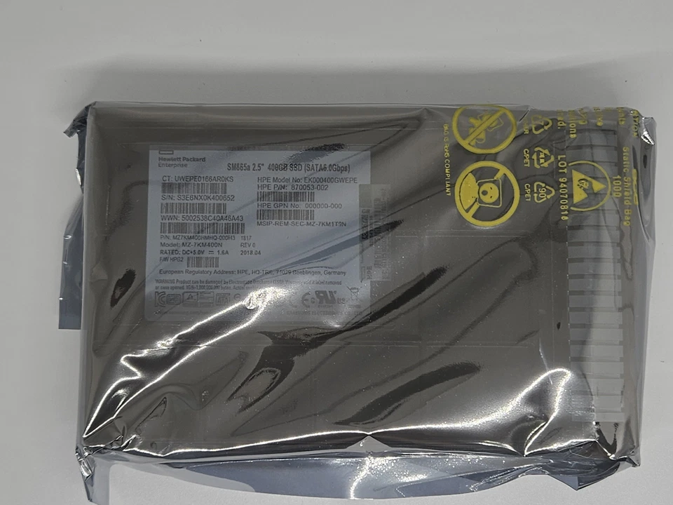 HP 872513-001 SAMSUNG SM865A 400GB SATA SSD MLC 2.5" SFF SOLID STATE DRIVE - Image 3 of 4