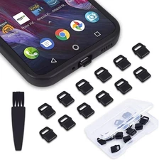 12PACK USB C Anti Dust Plug with Easy-Grip Tab Compatible with iPhone 16E 15 16