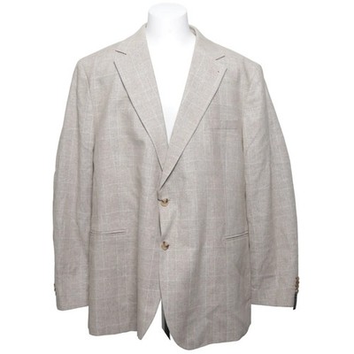 Dressmann, Blazer, Größe: 56, Xl Blz Linen Ctn Check Rf, Beige #frY