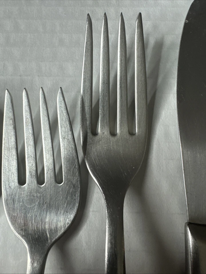 Cubiertos florales de acero inoxidable Sears WOOD DALE cucharadita ensalada, tenedor de cena, cuchillo Foto 4 de 4